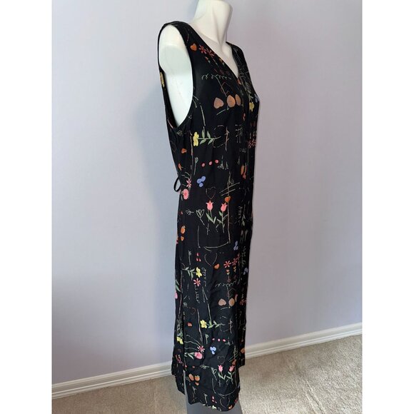 Vtg Y2k Nina Piccalino Rayon Floral Garden Sleeveless Maxi Flowy Dress Size XL - Picture 3 of 6